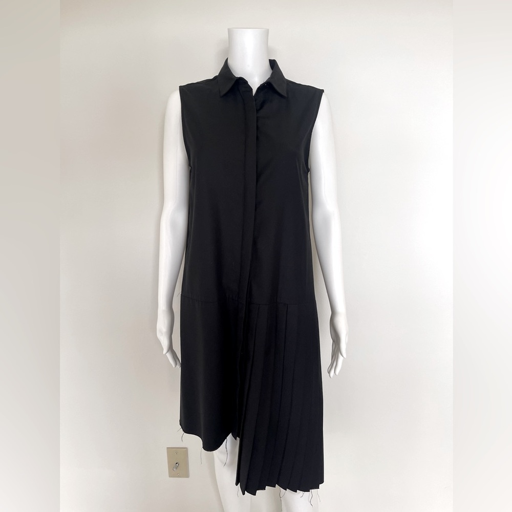 OAK NYC Asymmetrical Black Pleated Dress Size M